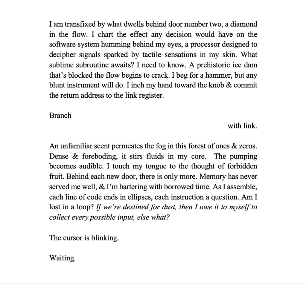 Shyla Ann Shehan's poem Self-Portrait as an ARM Assembly